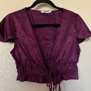 Elegant Burgundy/Purple Paisley Blouse